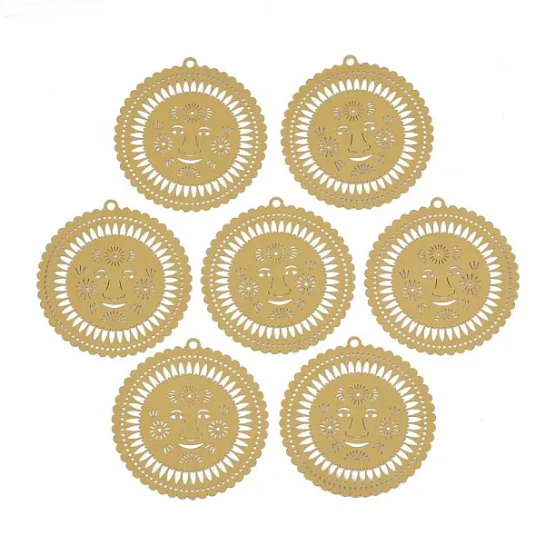 430 Stainless Steel Filigree Big Pendants