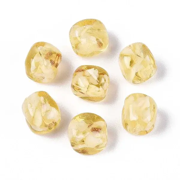 Handmade Gold Sand Lampwork Beads