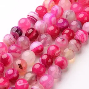 Natural Striped Agate/Banded Agate Beads Strands