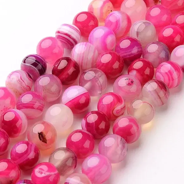 Natural Striped Agate/Banded Agate Beads Strands