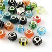 Rondelle Mixed Style Handmade Lampwork European Large Hole Beads