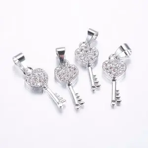 Long-Lasting Plated Brass Micro Pave Cubic Zirconia Pendants