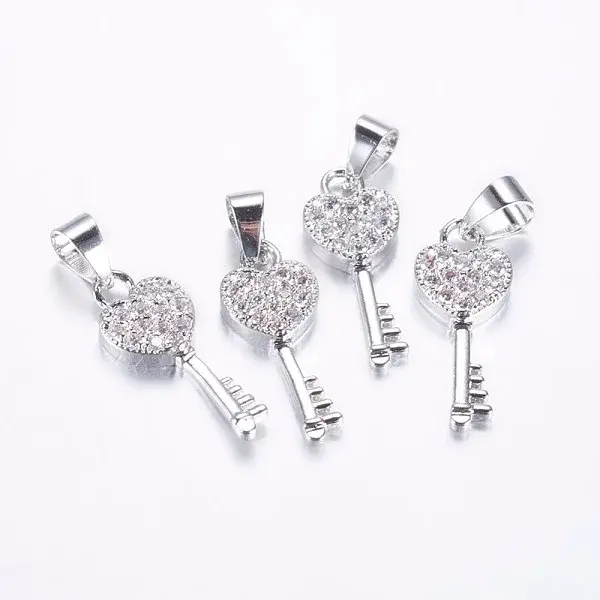 Long-Lasting Plated Brass Micro Pave Cubic Zirconia Pendants