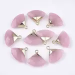 Electroplate Natural White Jade Pendants