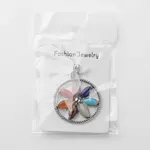 Vintage Chakra Jewelry Zinc Alloy Bezel Gemstone Pendants