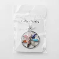 Vintage Chakra Jewelry Zinc Alloy Bezel Gemstone Pendants
