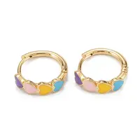 Brass Enamel Hoop Earrings