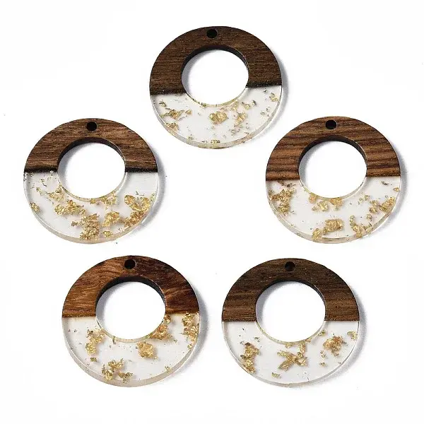 Transparent Resin & Walnut Wood Pendants