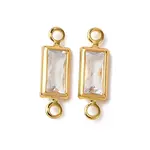 Brass Pave Clear Cubic Zirconia Connector Charms