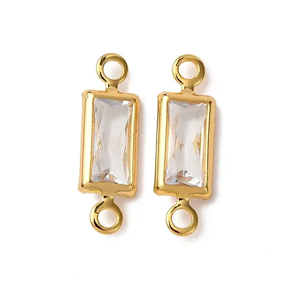 Brass Pave Clear Cubic Zirconia Connector Charms