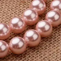 Polished Round Grade A Shell Pearl Bead Strands