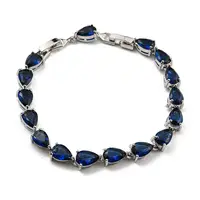 Teardrop Glass Link Chain Bracelets