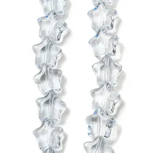 Baking Paint Transparent Glass Beads Strands