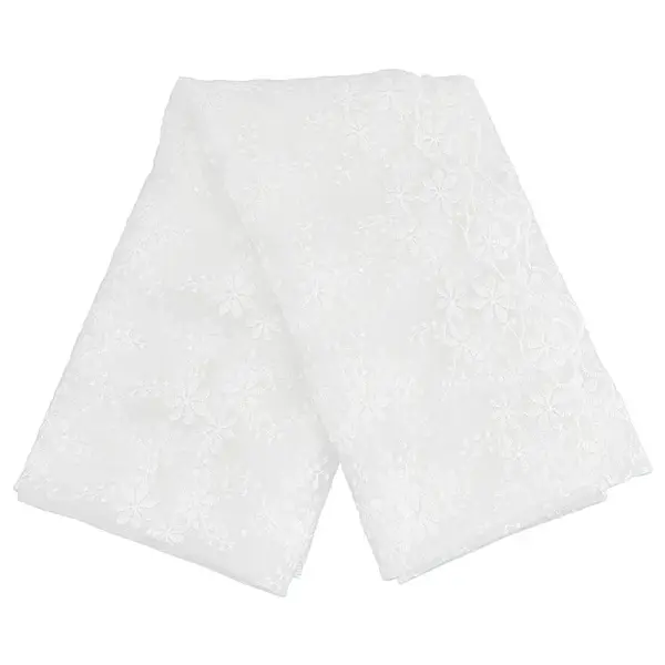 Flower Pattern Polyester Embroidery Lace Fabric