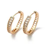 Brass Micro Pave Cubic Zirconia Hoop Earrings for Women