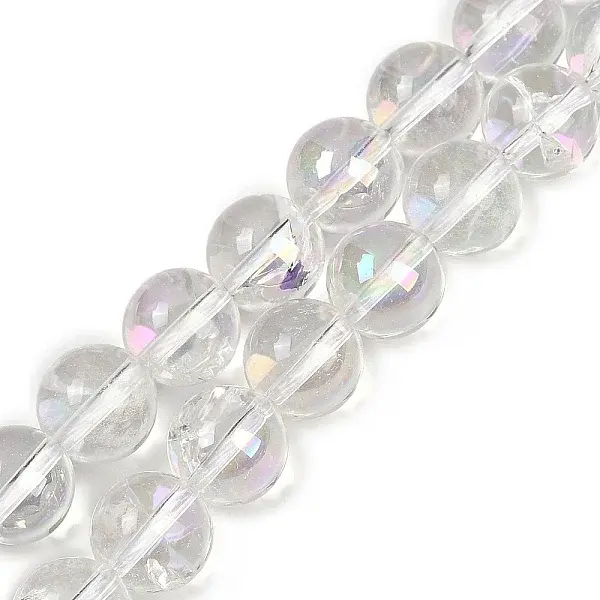 Electroplated Natural Quartz Crystal Beads Strands