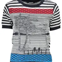 DESIGUAL WOMEN'S BLUE SWEATER