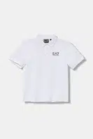 Dětská bavlněná polokošile EA7 Emporio Armani černá barva, s potiskem, 7B000022 AF10378
