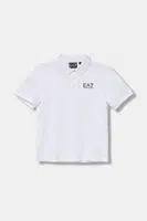 Dětská bavlněná polokošile EA7 Emporio Armani černá barva, s potiskem, 7B000022 AF10378