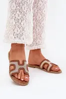 Boto Dámské Pantofle Na Plochém Podpatku Hnědé Vereya