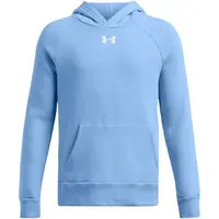 Under Armour RIVAL FLEECE HOODIE Chlapecká mikina, světle modrá, velikost XL