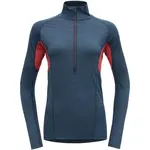 Devold RUNNING MERINO 130 ZIP NECK Dámské běžecké triko, modrá, velikost
