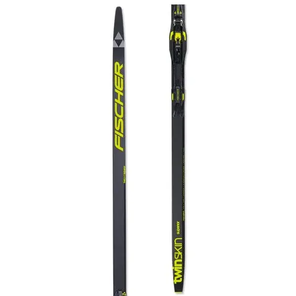 Fischer TWIN SKIN SUPERIOR STIFF SET + BDG RACE CLASSIC Běžecké lyže s mohérovými pásy, tmavě šedá, velikost