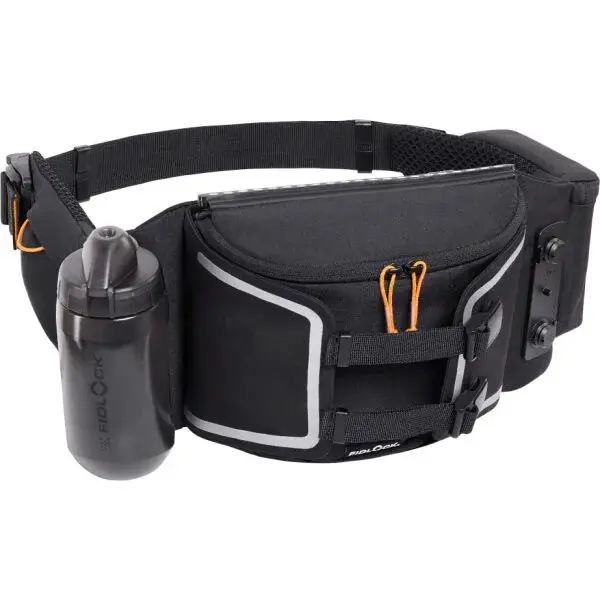 FIDLOCK HIP BELT DOUBLE + TWIST 450ML Běžecká ledvinka s lahví, černá, velikost