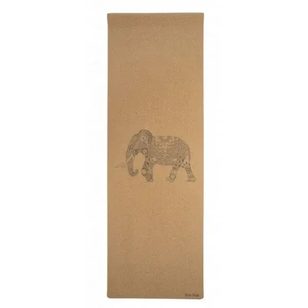 SHARP SHAPE CORK TRAVEL YOGA MAT ELEPHANT Jogamatka, hnědá, velikost