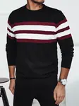 Pánsky čierny sveter s pruhmi