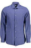 Modrá pánska košeľa s dlhým rukávom