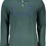 Zelené pánske polo tričko s dlhým rukávom