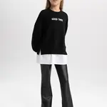 DEFACTO Girl's Faux Leather Flared Leg Tights