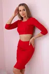 Set of blouses with red skirt