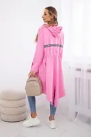 Coat with a longer back part light pink