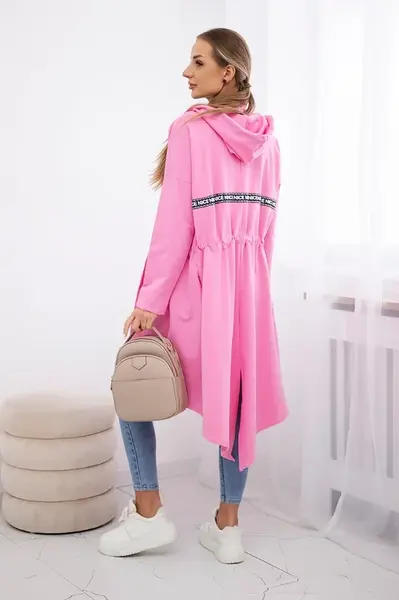Coat with a longer back part light pink