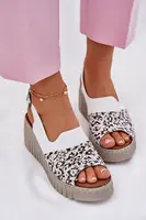 Dámske Sandále Z Prírodnej Kože Na Klíne Biele Artiker