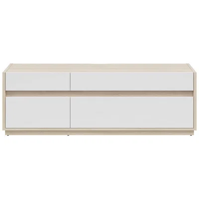 Hom`in KOMODA POD TELEVIZI, bílá, barvy dubu, 173,5/58,2/42 cm