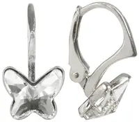 Levien Dívčí stříbrné náušnice Butterfly Crystal