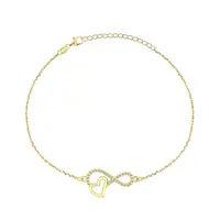 Brilio Silver Půvabný pozlacený náramek se zirkony BRC43Y