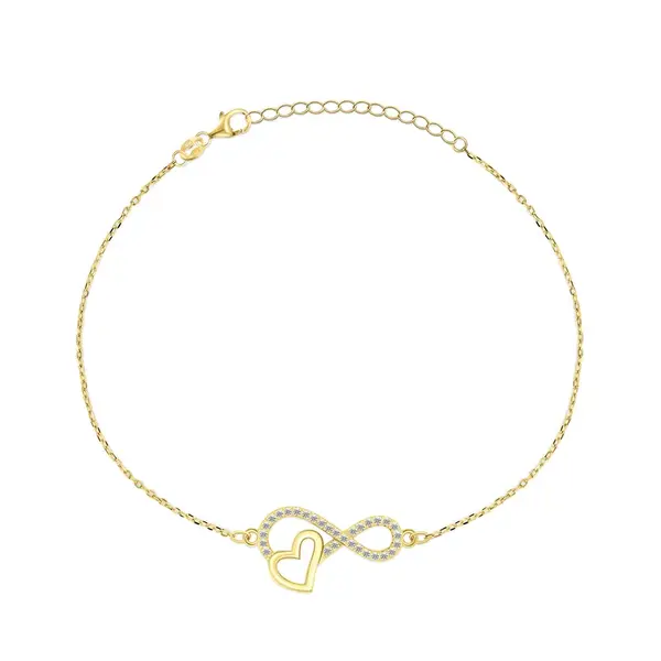 Brilio Silver Půvabný pozlacený náramek se zirkony BRC43Y