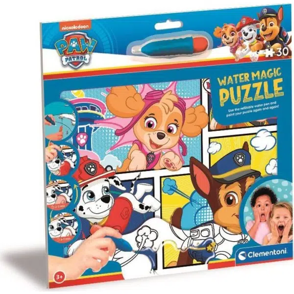 Clementoni - Puzzle s malováním vodou Water Magic: Tlapková patrola 30 dí