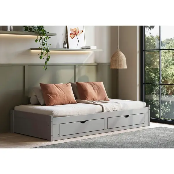 MID.YOU VÝSUVNÁ POSTEL, 90/200 cm, šedá