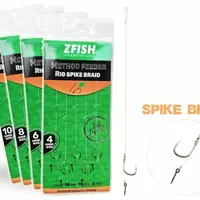 Zfish návazec method feeder rig spike braid 10 cm 5 ks - velikost háčku 8