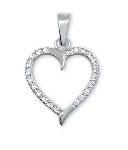 Soliter Zlatý přívěsek Srdce s čirými krystaly 249 001 00462 07