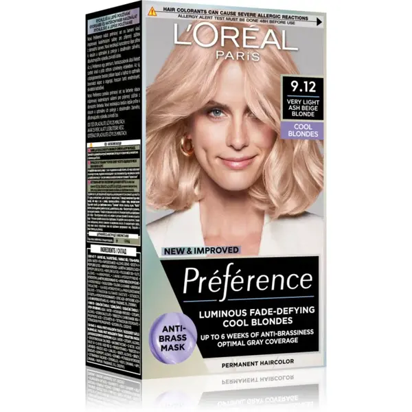 L’Oréal Paris Préférence barva na vlasy odstín 9.12 Very Light Ash Beige Blonde 1 ks