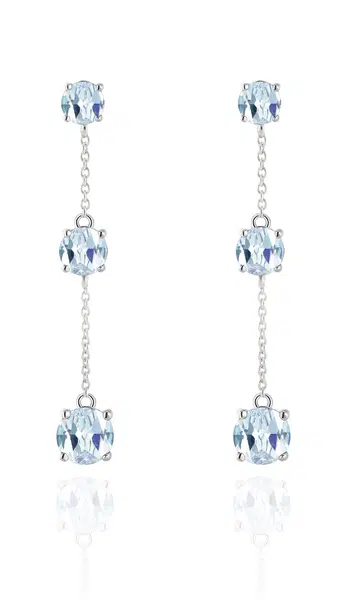 Beneto Exclusive Elegantní stříbrné náušnice s topazy TOPAGUP2718