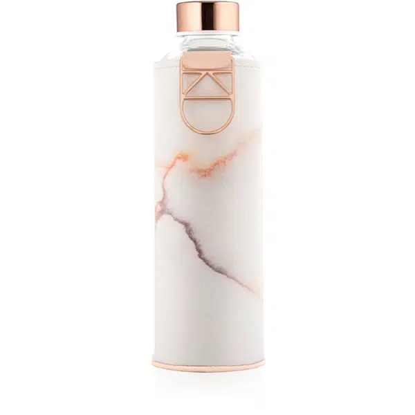 Equa Mismatch skleněná láhev na vodu + obal z umělé kůže barva Lava 750 ml