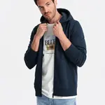 Ombre BASIC men's cotton stretch sweatshirt - navy blue
