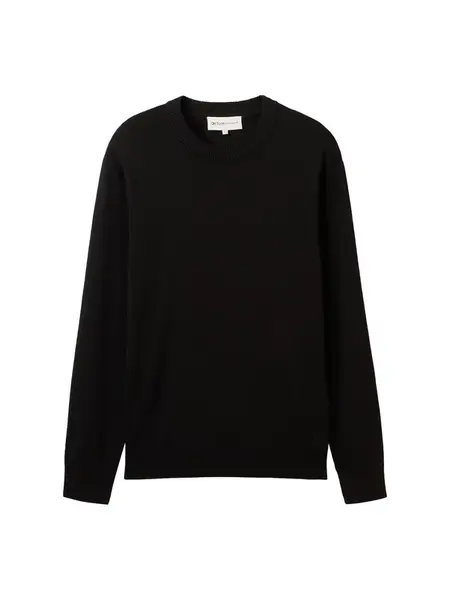 TOM TAILOR DENIM Sveter  čierna